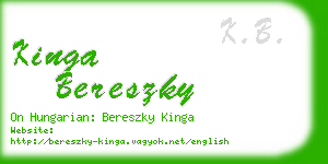 kinga bereszky business card